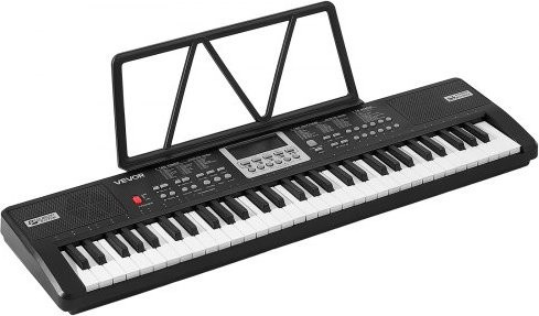 VEVOR Digitales Klavier mit 61 halb gewichteten Tasten, Elektrisches Keyboard in Schwarz für Anfänger mit 100 Tönen, 100 Rhythmen, integriertem Lautsprecher, Kopfhöreranschluss und USB/MIDI sowie Notenständer - Bild 1