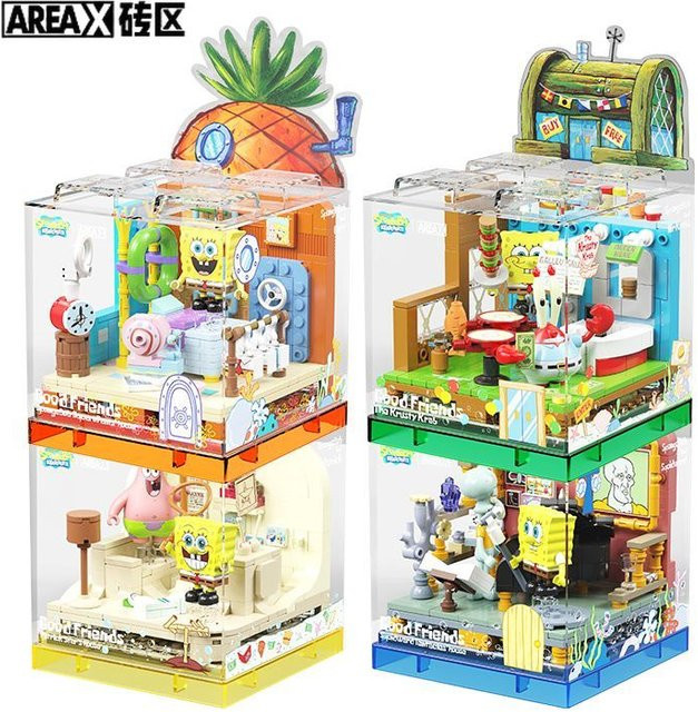 AREA-X Spongebob Bausteine Diy Box Patrick Star Krusty Krab Modell - Bild 1