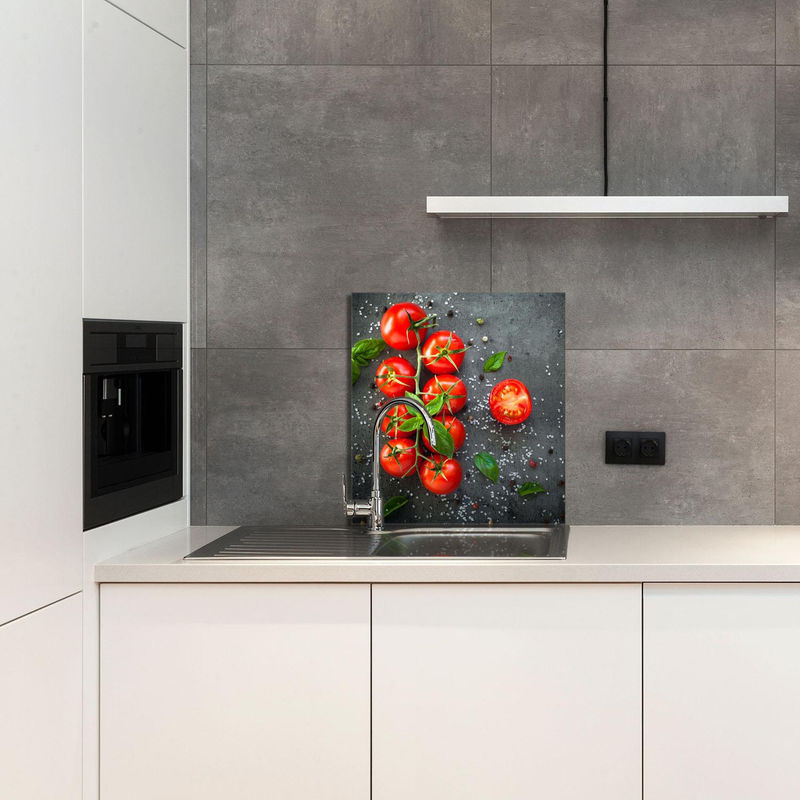 Küchenrückwand aus Acrylglas mit Tomaten-Motiv in Rot, B: 60 cm, H: 65 cm - Bild 4