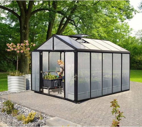 VITAVIA Gewächshaus aus Aluminium in Schwarz mit Fenster, B/H/T: 195 x 197 x 131 cm - Bild 1
