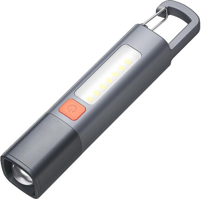TOMTOP JMS Wasserdichte LED Taschenlampe mit SOS Strobe Funktion und Akku in Grau - Bild 1