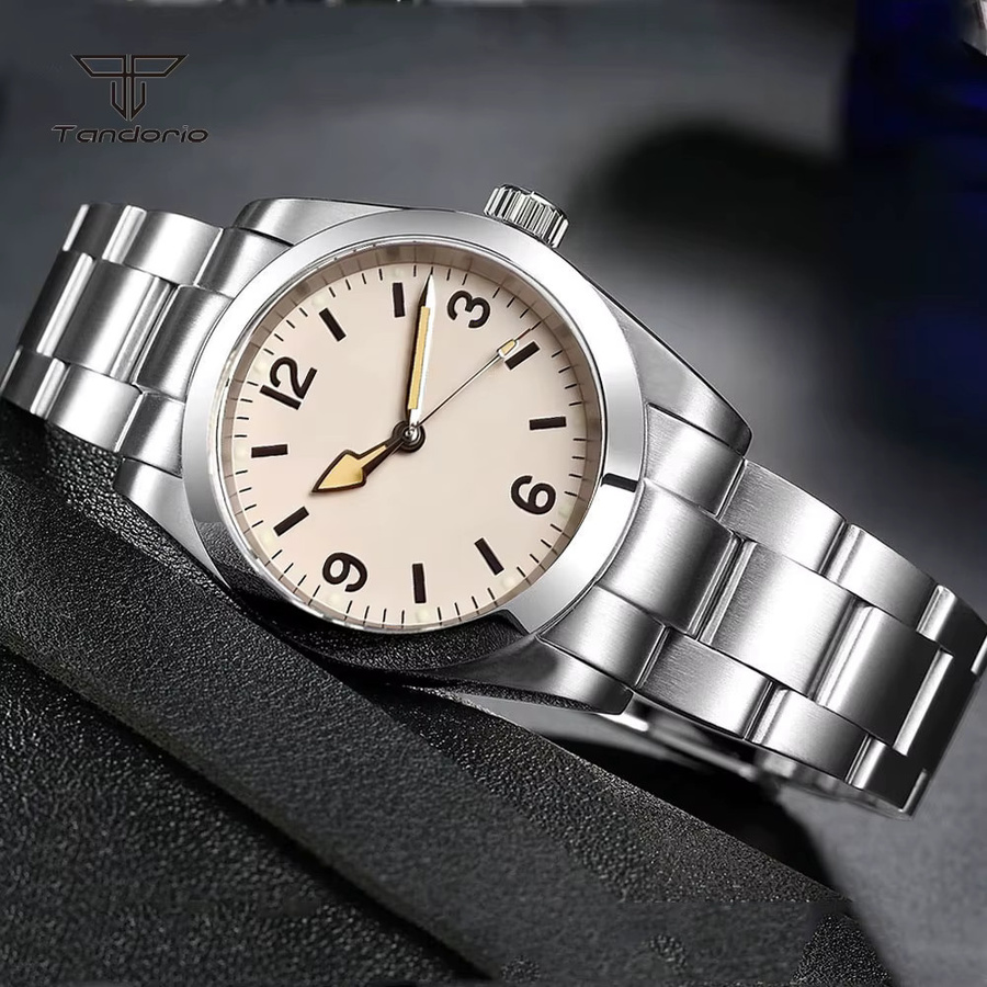 Tandorio Armbanduhr Automatik, Edelstahl, Schwarz, 36 mm, Herren - Bild 1