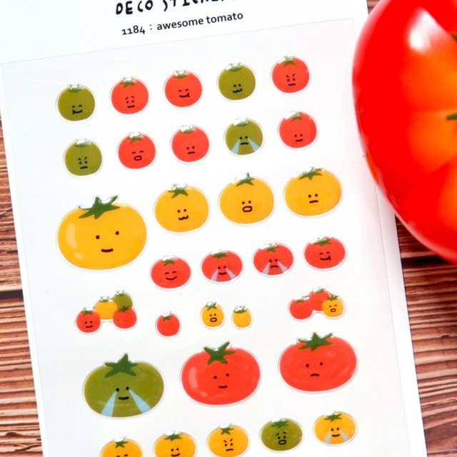 Suatelier Obsttomatos Aufkleber für Scrapbook und Journaling in Rot und Mehrfarbig - Bild 1