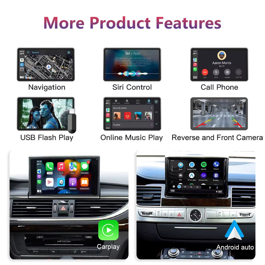 WRWD Kabelloses CarPlay und Android Auto Interface für Audi A1 und Q3 (2012-2018) mit MMI 2G/3G HN+ RMC, AirPlay und Mirror Link, Schwarz - Bild 6