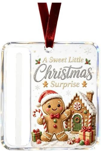 Personalisierter Acryl-Geldclip von Aunel als Weihnachtsanhänger mit individuellem Text für deinen Weihnachtsbaum in Mehrfarben - Bild 1