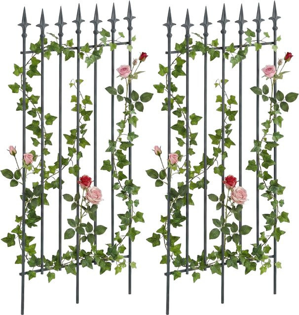 CLP Rankgitter Elisa 2er Set aus Metall in Anthrazit, Kletterhilfe für Rosen und Efeu, B/H: 100 x 50 cm - Bild 1