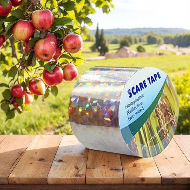VAKIND Reflektierendes Vogelabwehrband zur Abschreckung für Garten, Farm und Obstgarten, Mehrfarbig, Breite: 2,4 cm, Länge: 50 m und Breite: 4,8 cm, Länge: 50 m - Bild 1