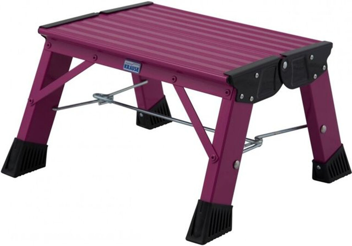 Krause Treppy PlusLine Aluminium Doppel-Klapptritt in Pink mit einer maximalen Arbeitshöhe von 2,20 m - Bild 2