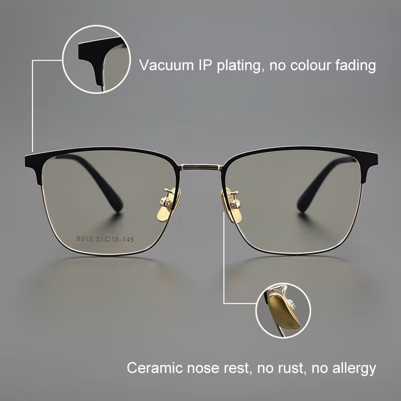 BLMUSA Lesebrille, Titan, square, schwarz, Männer - Bild 2