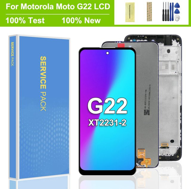 Motorola Moto G22 Ersatz LCD-Display Touchscreen mit Rahmenbaugruppe in Schwarz, 6,5 Zoll - Bild 1