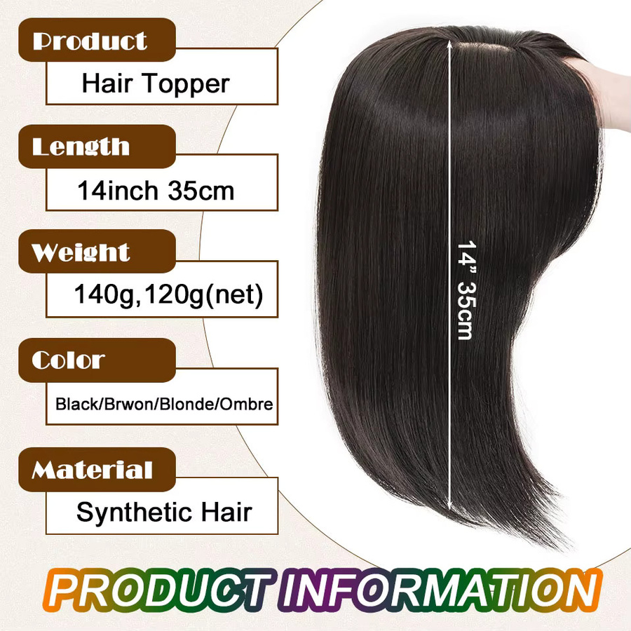 Snoilite Haaraufsätze mit Pony, synthetisch, glatt, 35,6 cm, Damen - Bild 1