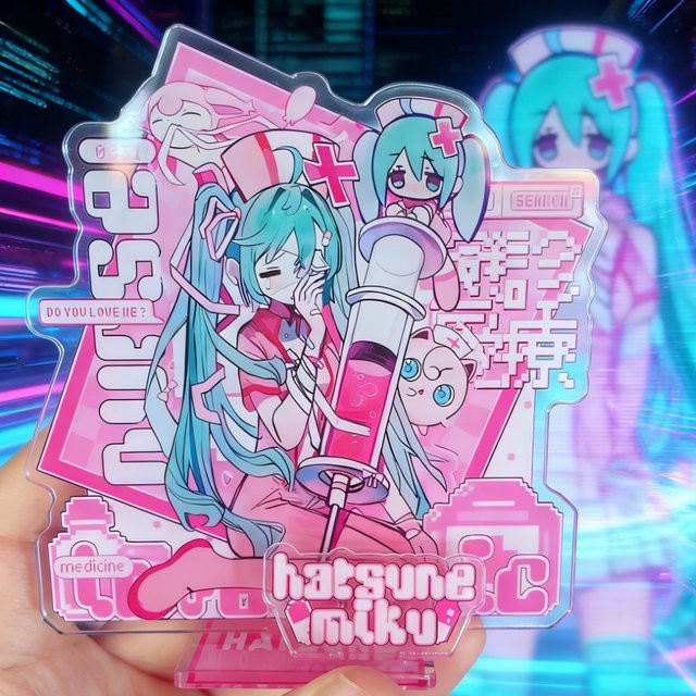 Bandai Miku Anime-Zubehör, Acryl-Standfigur, 2-teiliges Set - Bild 1