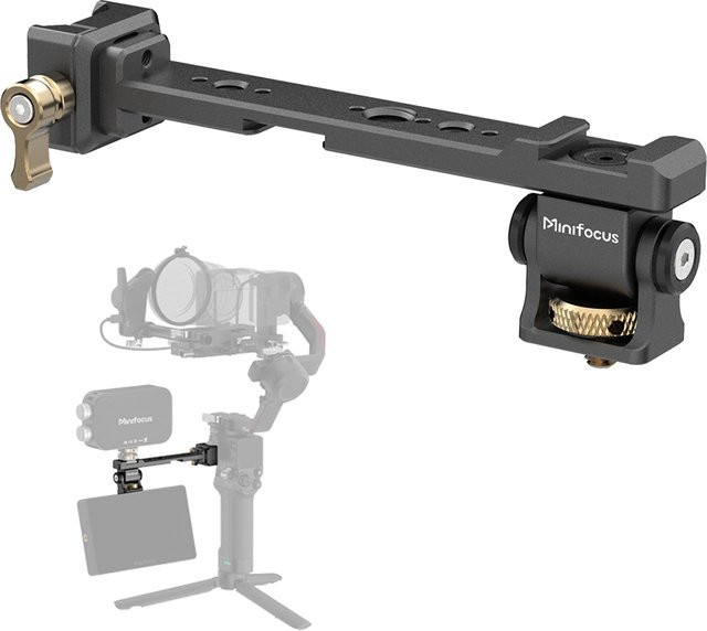 Minifocus verstellbare Kameramonitorhalterung mit Schnellverschluss-NATO-Klemme und Kaltschuhhalterung für DJI RS 4, RS 3 Mini, RS 3 Pro, RS 2 und RSC 2, Schwarz - Bild 1