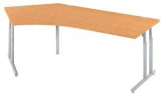 Schäfer Shop Select Winkelschreibtisch COMBITEC mit C-Fuß, 135 Grad Winkel links, Buche/weißalu, B: 2165 cm, T: 800 cm, H: 67,7-81,7 cm - Bild 1