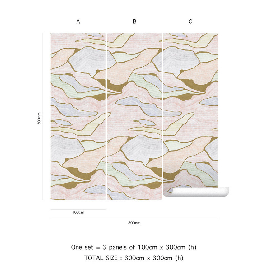 Tenue de Ville Wallpaper Kamen Mural Powder in modernem Abstract-Design aus Vlies - Bild 2