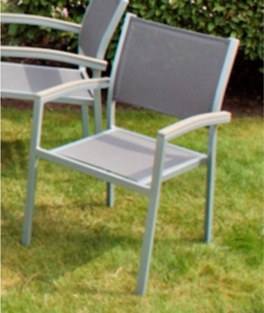 Garden Pleasure Stapelstuhl Grace 2er-Set aus Aluminium in Grau - Bild 1