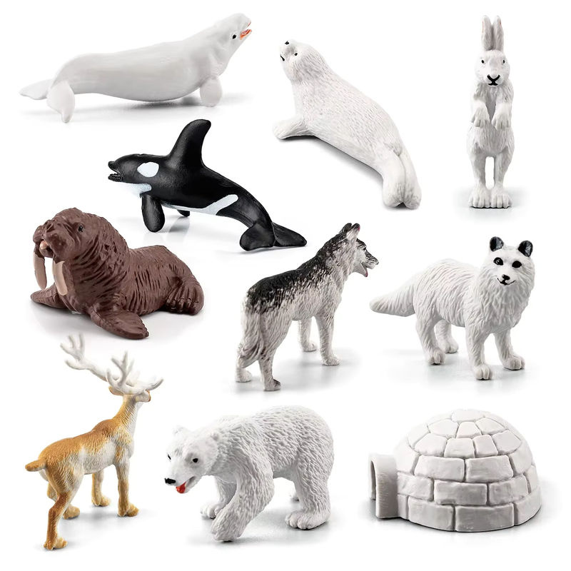 10-teiliges Tierfiguren-Set Arktischer Ozean aus Kunststoff in Mehrfarbig für deine Dekoration - Bild 6