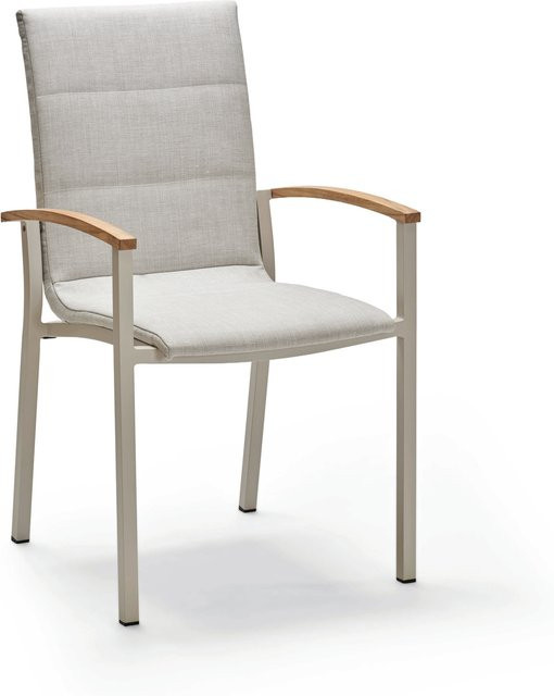 Sessel MICK von STERN in Greige und Sesam mit Aluminiumgestell und Teakholz - Bild 1