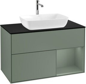 V&B Waschtischunterschrank Finion 100 mit Wandbeleuchtung, lackiert, Breite: 100 cm, Höhe: 50,1 cm, Tiefe: 50,1 cm - Bild 1