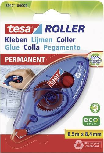 tesa Kleberoller ecoLogo permanent transparent Breite: 0,84 cm, Länge: 8,5 m - Bild 1