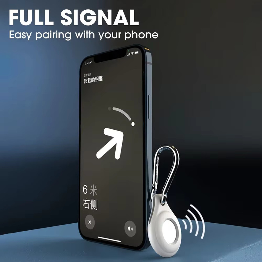 Apple AirTag Schutzhülle aus Flüssigsilikon mit Schlüsselanhänger in Gelb - Bild 3