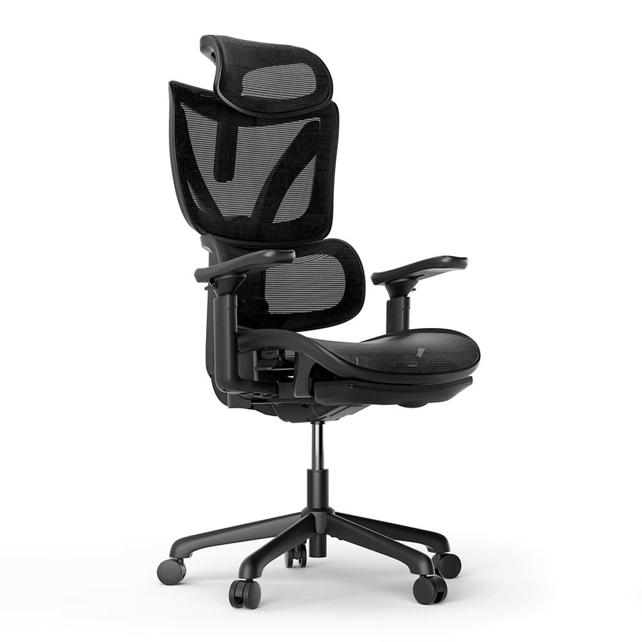 ACGAM CG-5245M Ergonomischer Gaming-Stuhl in Schwarz mit atmungsaktivem Netzstoff, verstellbarer Lendenwirbelstütze, 3D-Armlehnen und 2D-verstellbarer Kopfstütze - Bild 9