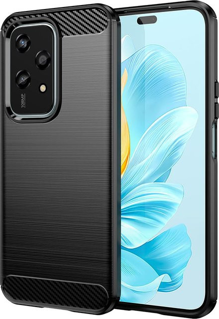 Techsuit Handyhülle für Honor 200 Lite in Carbon-Optik, Schwarz - Bild 1