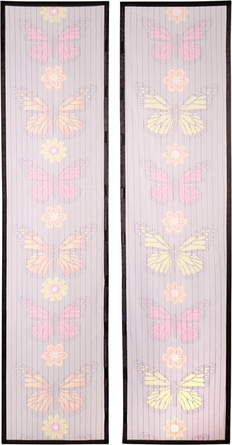 Magnetvorhang Fleur von viva domo in Multicolour mit floralem Design und UV-beständigem, semi-transparentem Streifenmuster - Bild 1