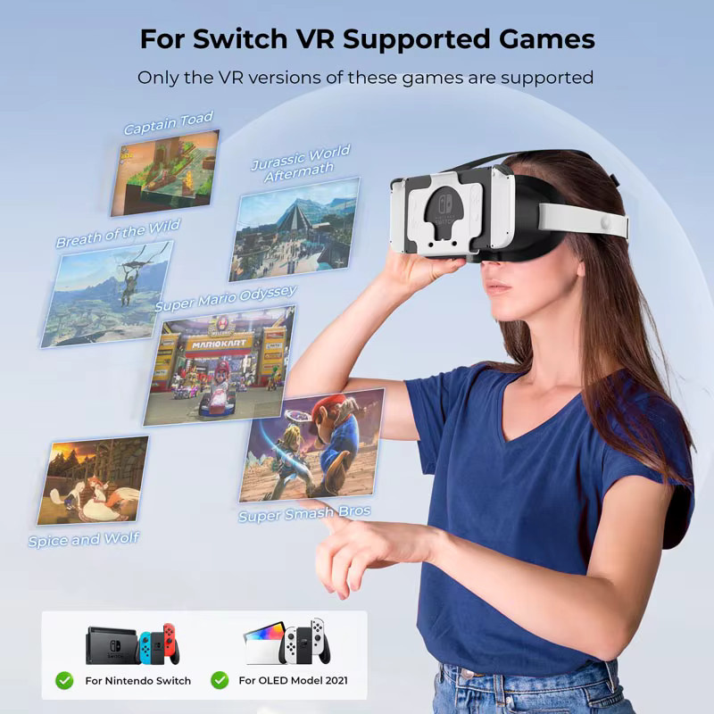 DEVASO 3D HD VR-Brille Upgrade 3.0 als Zubehör für Nintendo Switch und Nintendo Switch OLED mit verstellbarem Kopfband - Bild 2
