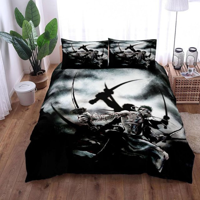 Lodestar Anime One Piece Bettwäscheset mit Luffy Motiv, 3-teilig, Schwarz, B/H: 150 x 200 cm - Bild 1