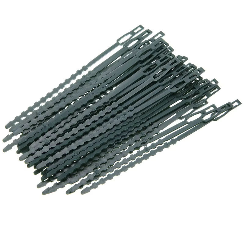 50 Stück wiederverwendbare Pflanzen-Kabelbinder aus Kunststoff zur Gartenpflege und Kletterunterstützung für Traubenbäume, Länge: 17 cm, Breite: 0,8 cm - Bild 3