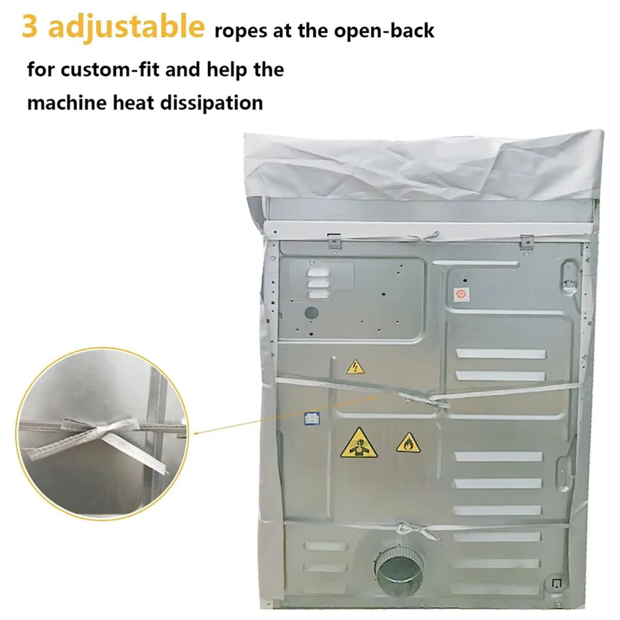 Waschmaschinen-Abdeckung für Toplader von MY·BAKERMAN mit Reißverschluss in Silber, B: 73,66 cm, T: 71,12 cm, H: 101,6 cm - Bild 4