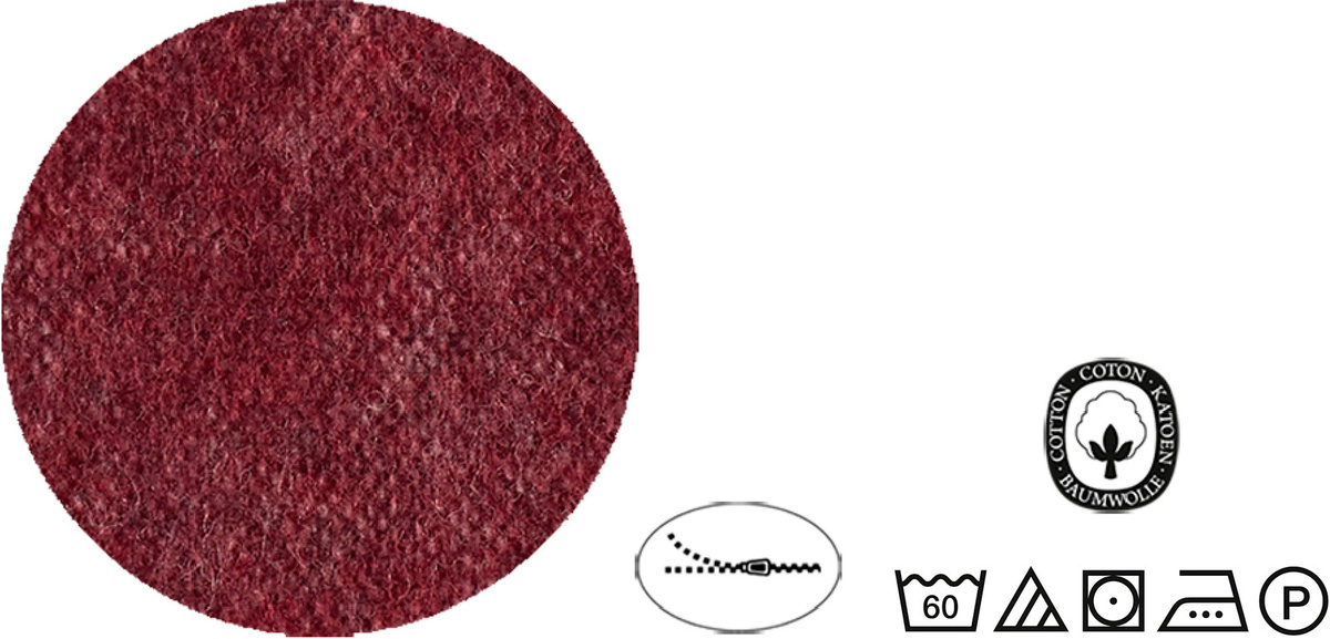 Biberna Bettwäsche Uni-Melange Flanell aus Baumwolle, Rot/Grau, B/H: 200 x 200 cm und 80 x 80 cm - Bild 3