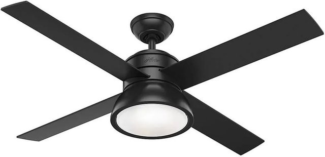 HUNTER FANS Deckenventilator Loki in Schwarz mit Beleuchtung und Fernbedienung, Durchmesser: 132 cm - Bild 1