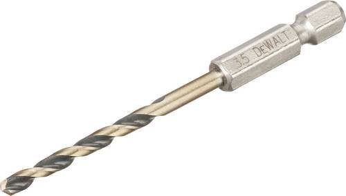 DeWalt HSS-G Metall-Spiralbohrer mit Sechskant, Durchmesser: 3,5 mm, Gesamtlänge: 7,6 cm, Farbe: Gold/Silber - Bild 1