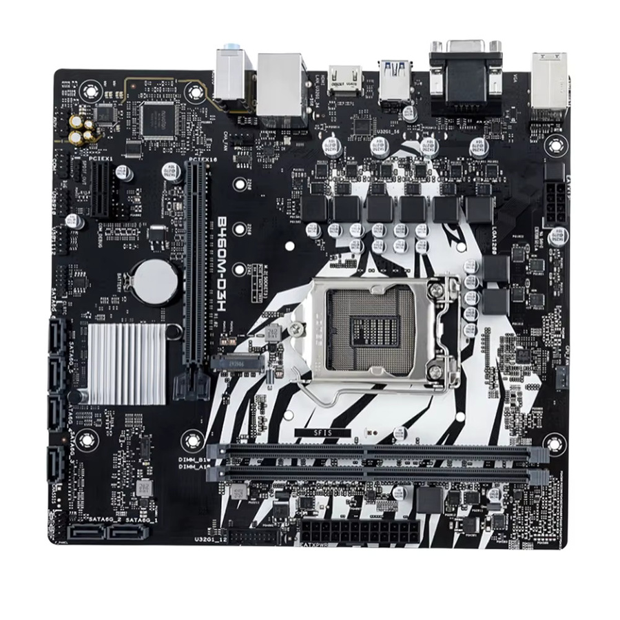 XINRENCHONG B460M-D3H Motherboard Micro ATX mit LGA 1200 Sockel, unterstützt Intel i9-10900K, i7-10700K, i5-10400 und i3-10100 CPUs, DDR4 64GB, M.2, SATA III und HDMI, Schwarz - Bild 6