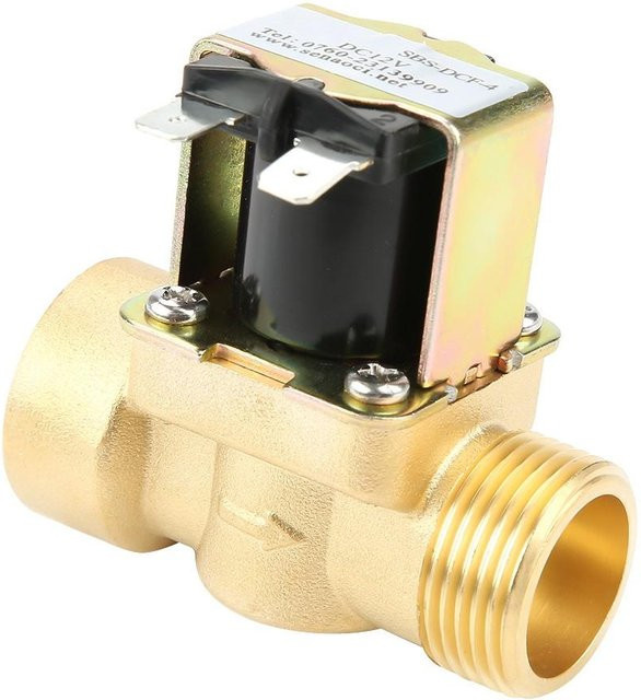 Fishine Pilotgesteuertes Wassereinlass-Elektromagnetventil aus Messing DN20 G3/4 in Gold, Normal Geschlossen - Bild 1