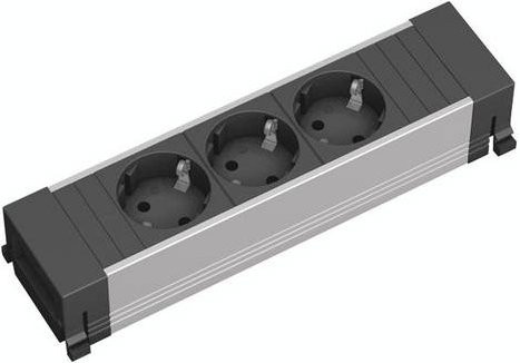 Bachmann Steckdosenleiste 317.100 aus Aluminium in Schwarz mit Schutzkontakt - Bild 1