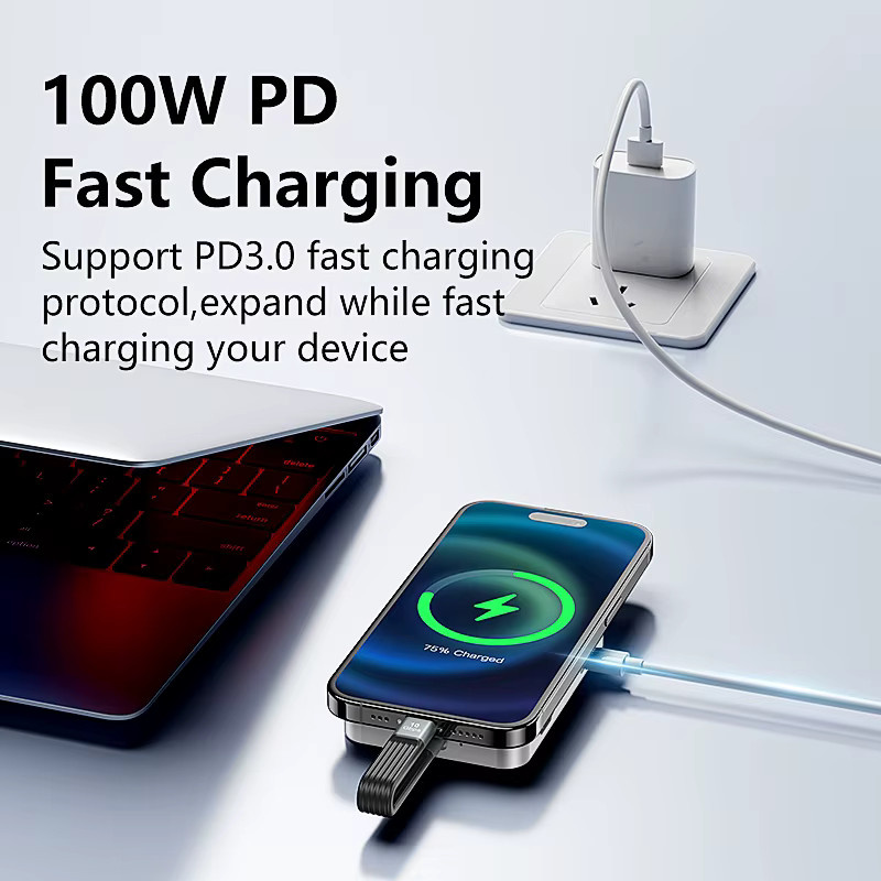 Blueendless M.2 NVMe SSD-Gehäuse mit USB-C Dockingstation Hub, 10 Gbit/s, 4K 60 Hz HDTV und PD 100 W, Silber - Bild 3