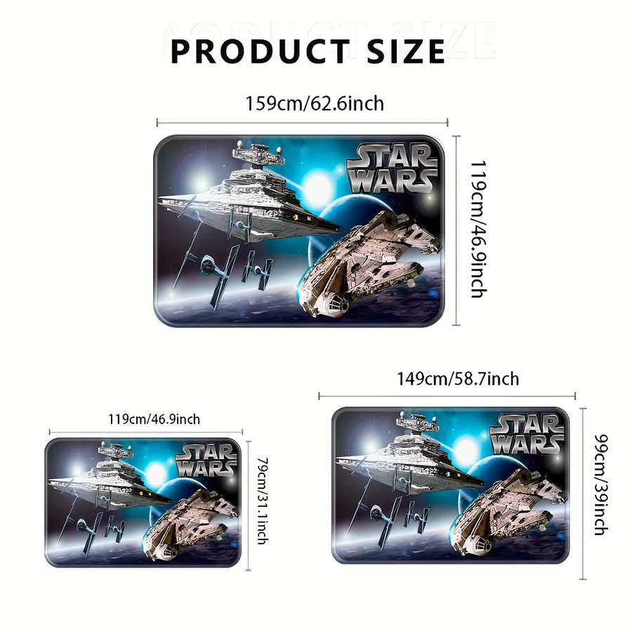 Star Wars Willkommens-Fußmatte von BEAST KINGDOM aus Polyester mit ikonischen Charakteren, rutschfest und handwaschbar, B/T: 60 x 60 cm, Farbe: Multicolour - Bild 3