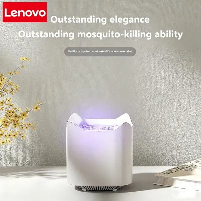 Lenovo Elektrischer Mückenkiller in Weiß mit UV-Licht und USB-Betrieb als geräuscharme Fliegenfalle und Insektenvernichter-Lampe für Zuhause und Camping - Bild 1