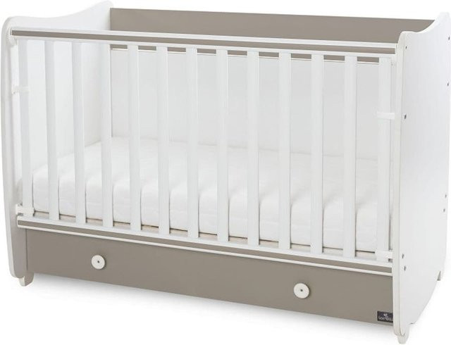 Lorelli Babybett Dream umbaubar als Schaukelbett oder Schreibtisch, Farbe: Braun/Weiß, B/T/H: 120 x 60 x 2 cm - Bild 1