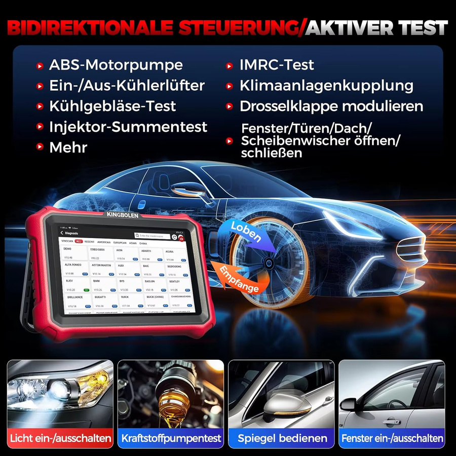 KINGBOLEN K8 PRO K8 ELITE Bluetooth OBD2 Auto-Diagnosegerät mit ECU-Codierung, bidirektionalem Test, CAN FD und DOIP sowie 42 Reset-Funktionen - Bild 5
