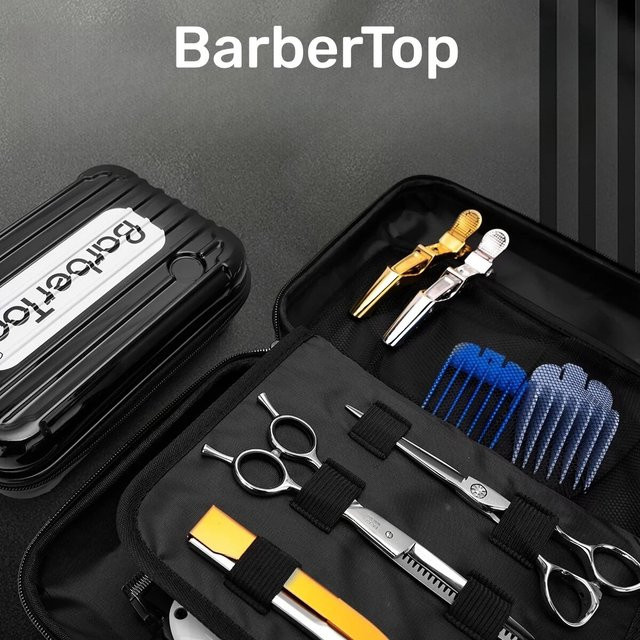BarberTop Werkzeuge Aufbewahrungstasche in Schwarz für Haarschneidemaschinen, Scheren und Rasiersets - Bild 1