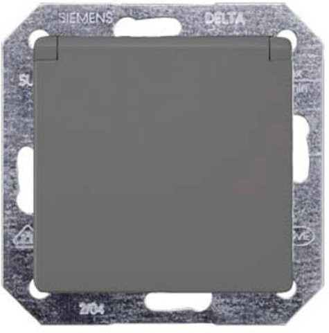 Siemens DELTA i-system Schuko-Steckdose 10/16A 250V in Carbonmetallic Grau 5UB1920 - Bild 1