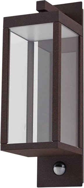 Lucande LED Außenwandleuchte Ferdinand in Braun aus Aluminium mit Bewegungsmelder und IP54 Schutz - Bild 1