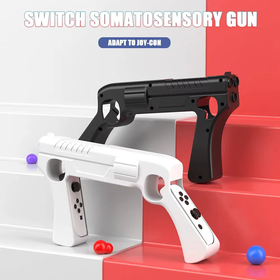 Schießspiel-Griffhalterung für Nintendo Switch OLED mit Somatosensorischer Pistole in Weiß - Bild 2