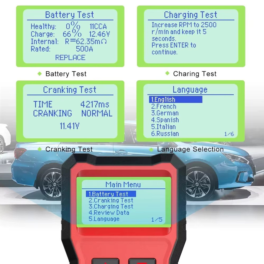 ANCEL BST100 Auto Batterie Tester 12V Batterie Analysator und Diagnose Werkzeug mit mehrsprachiger Funktion - Bild 3
