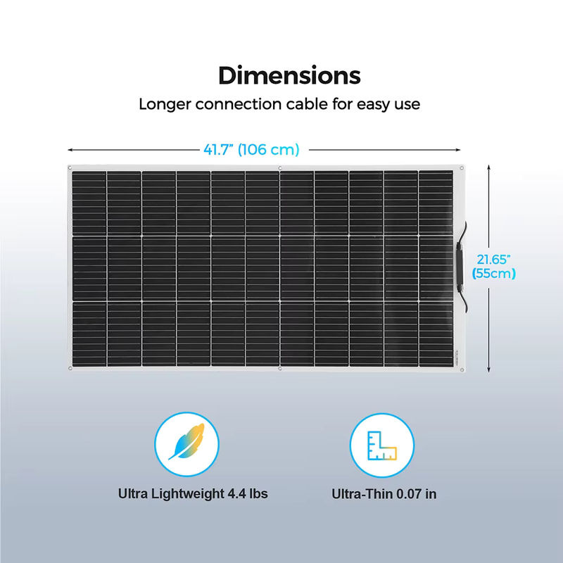 WUZECK Flexible Solarzelle 12V Photovoltaikmodul 120W Schwarz für Wohnmobile, Wohnwagen und Boote - Bild 4