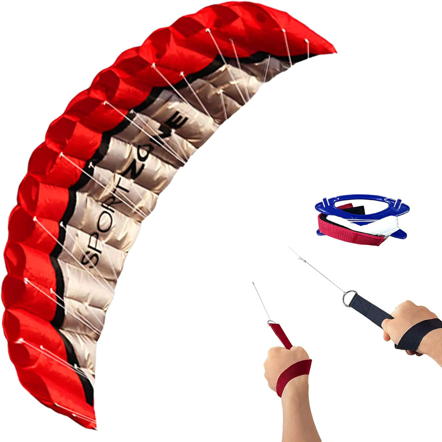 HENGDA KITE Parafoil-Fallschirmsport-Stranddrachen, rot, 2,5 m - Bild 2